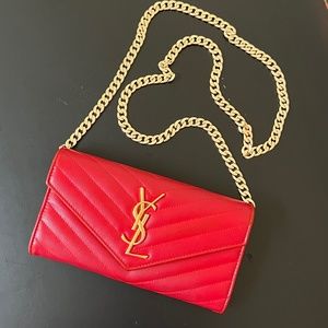 Yves Saint Laurent Large Long wallet / Envelope wallet in Red EUC